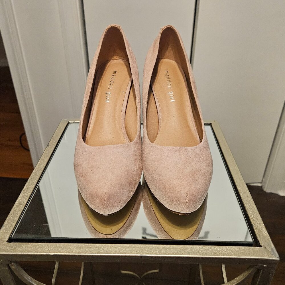Madden Girl Pink Suede Stiletto Platform Heels. size 9.5 NWOT
